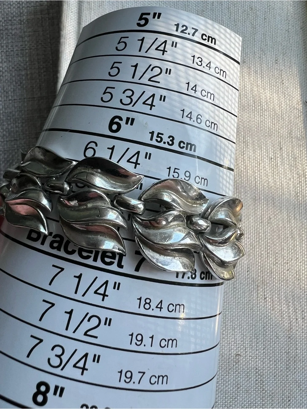 Vintage Silver Tone Trifari Leaf Link Bracelet